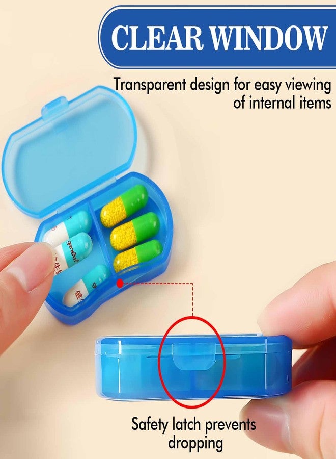 INVODA 8PCS Pill Case Organizer Pocket Small Pill Holder, Daily AM & PM containers, Medicine Holder, Ideal for Medication, Vitamin, Supplement, Perfect for Travel, Ideal for Purse (Blue) - Image 3